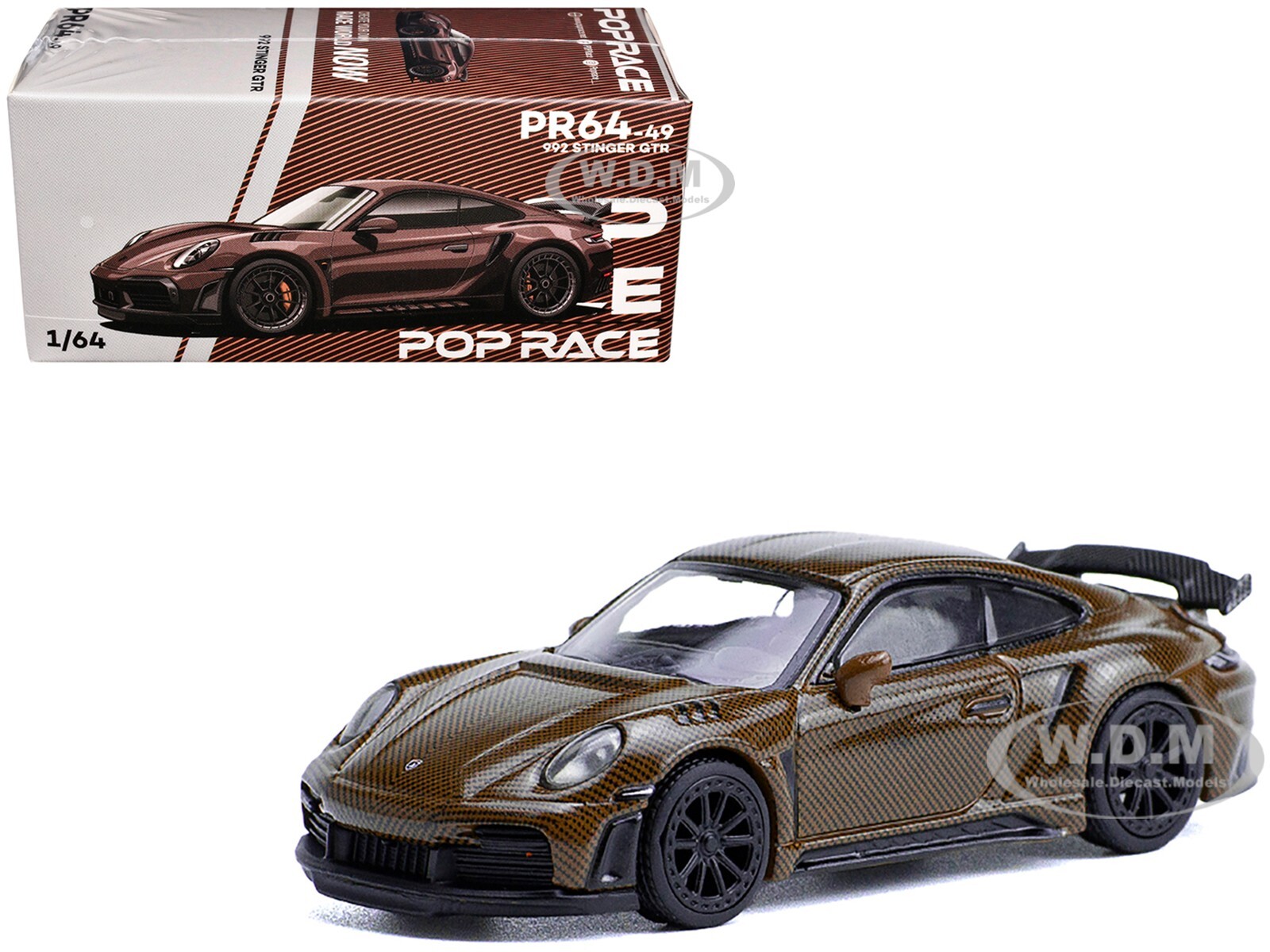 992 МОДЕЛЬ АВТОМОБИЛЯ STINGER GTR BROWN CARBON 164 ИЗГОТОВЛЕННАЯ НА ЗАКАЗ КОМПАНИЕЙ POP RACE PR640049 4190₽