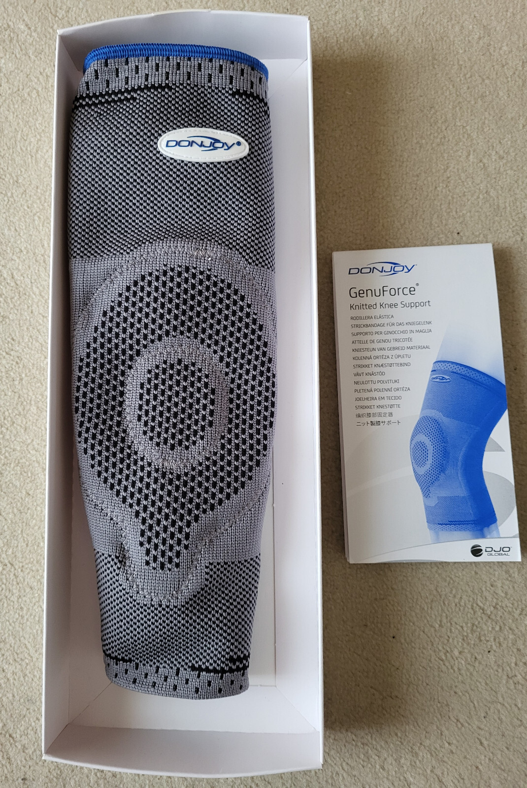 DONJOY GenuForce Kniebandage, neu, Größe 3, grau, unisex