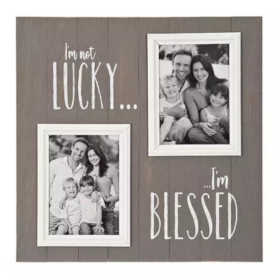 I'M NOT LUCKY...I'M BLESSED COLLAGE FRAME, 16'' X 16'' X 1''