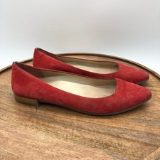ECCO Women's Anine Ballet Flats Red Suede Nubuck Size 37 US 6 Pointed Toe