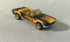 Vintage Hot Wheels 1983 '65 Ford Mustang Convertible Black Flames Diecast Car