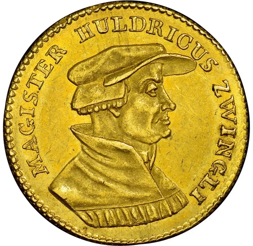 Switzerland - 1819 Zurich "Zwingli" Ducat - NGC MS61 - SUPERB REFLECTIVE SURFACE