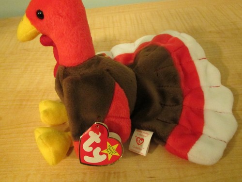 1996 TY Original Beanie Baby Gobbles Retired VERY RARE Errors on tags - Gasport - Picture 2 of 12