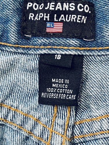 Y2K Polo Ralph Lauren Jeans 18 Youth High Waist Straight Distressed Vtg 29x30  - Picture 4 of 12