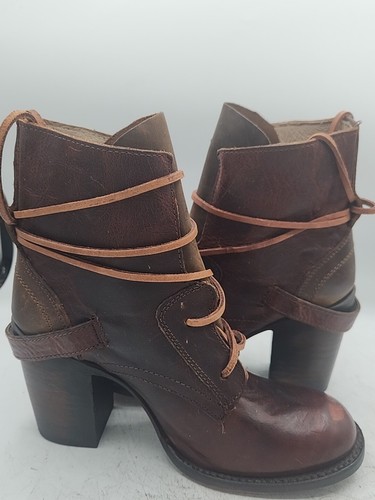 Stivaletti stringati FREEBIRD Billy invecchiati pelle marrone donna taglia 8 - Foto 5 di 7