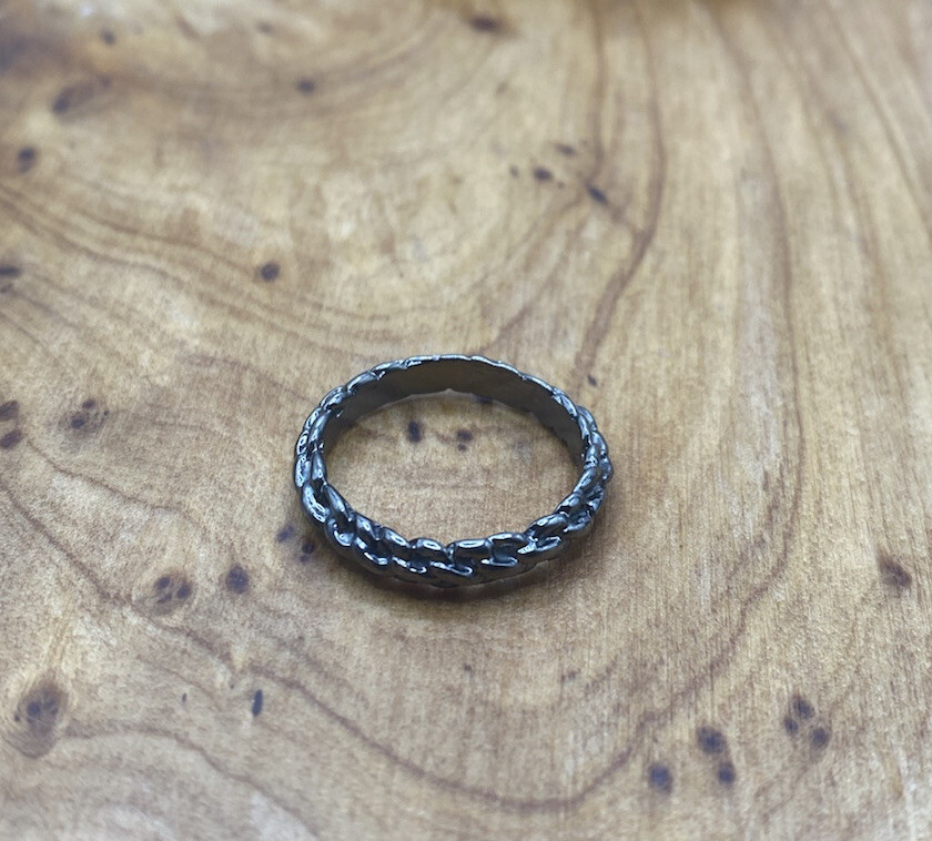 OXIDIZED SILVER CHAIN RINGS STACKABLE SET - image 2