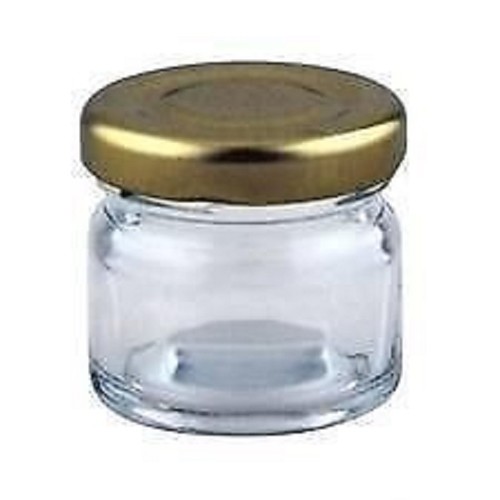 300-X-30ml-small-1oz-28g-MINI-GLASS-JARS-GOLD-LIDS-Jam-WEDDING-FAVOURS-HAMPERS