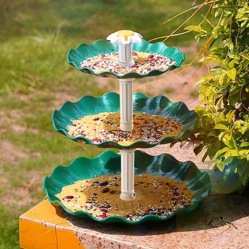 Solar Springbrunnen 3 Stufige Vogelfütterer für Draußen,Vogelbad Solarbrunnen - Bild 6 von 9