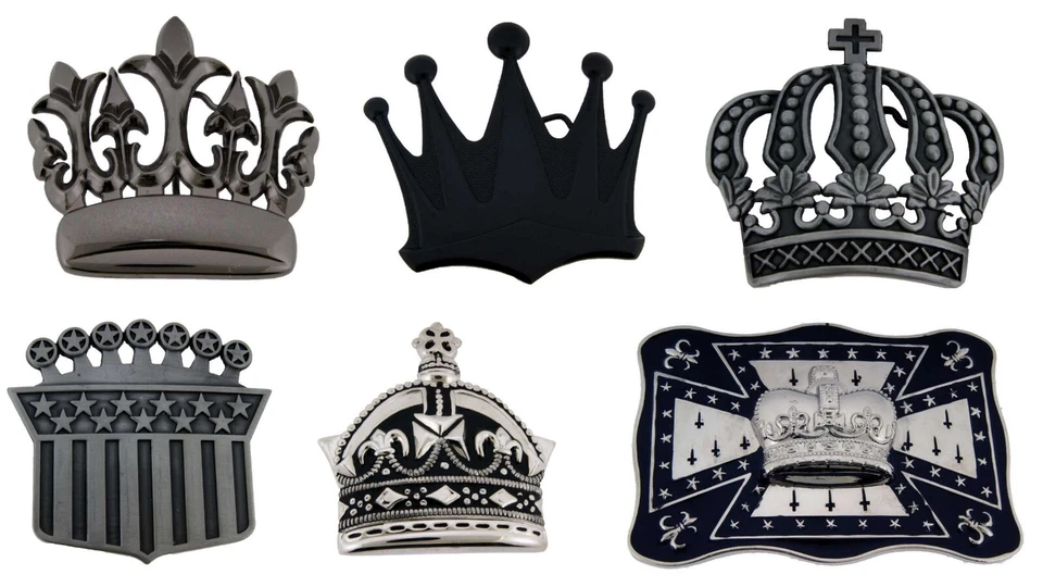 Crown Belt Buckle Mens Womens Wedding Royal Costume Silver Metal Fashion Western - Изображение 4 из 4