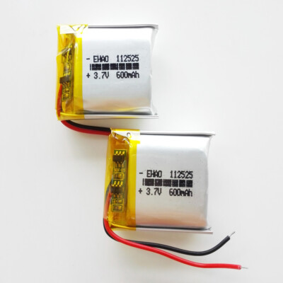 2pcs 3.7V 112525 600mAh Li-Po lipo Li Polymer Rechargeable Battery For Camera