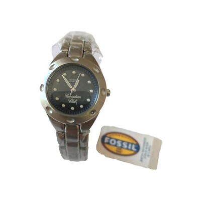 ★☆中古良品！ FOSSIL Natural 154cm 2019年モデル 濃紺 Fossil PR-5099 100M Carbon Fiber Blue Face Rotating Bezel Canadian