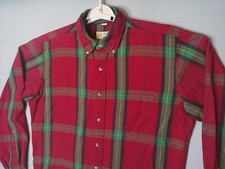 VTG LL Bean Button Shirt Mens Medium Tall Red Plaid Rangeley Flannel LS USA Made