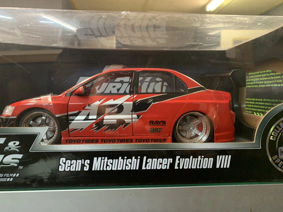 1/18 Rápido y Furioso Mitsubishi Lancer Evolution Diecast Tokyo Drift Jada Foto 2 de 4