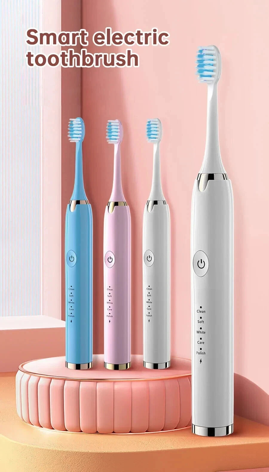 ✅Fire Sale! Sonic Electric Toothbrush with 6 heads, deep clean!