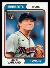 Louie Varland RC 2023 Topps Heritage #46 Rookie Minnesota Twins Centered Mint