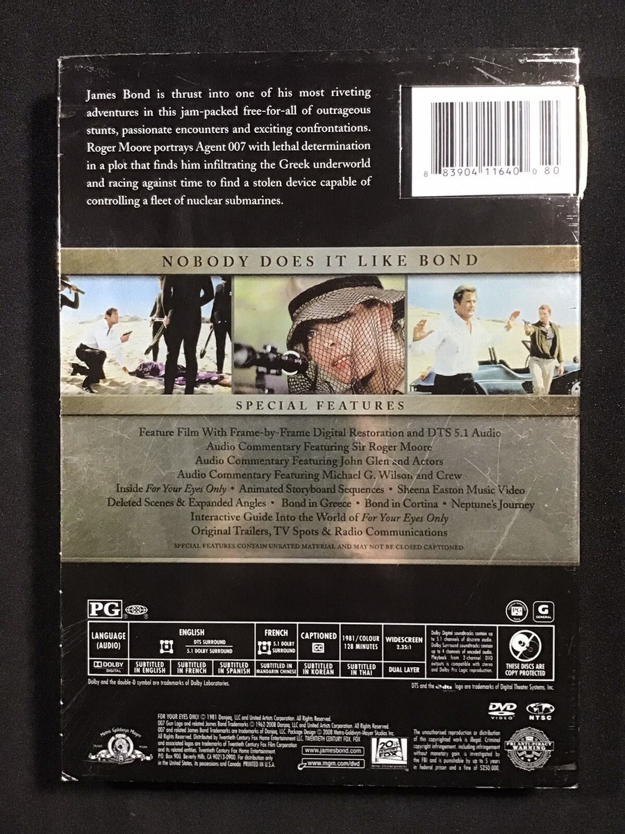 007 For Your Eyes Only Two-Disc Ultimate Edition Dvd With