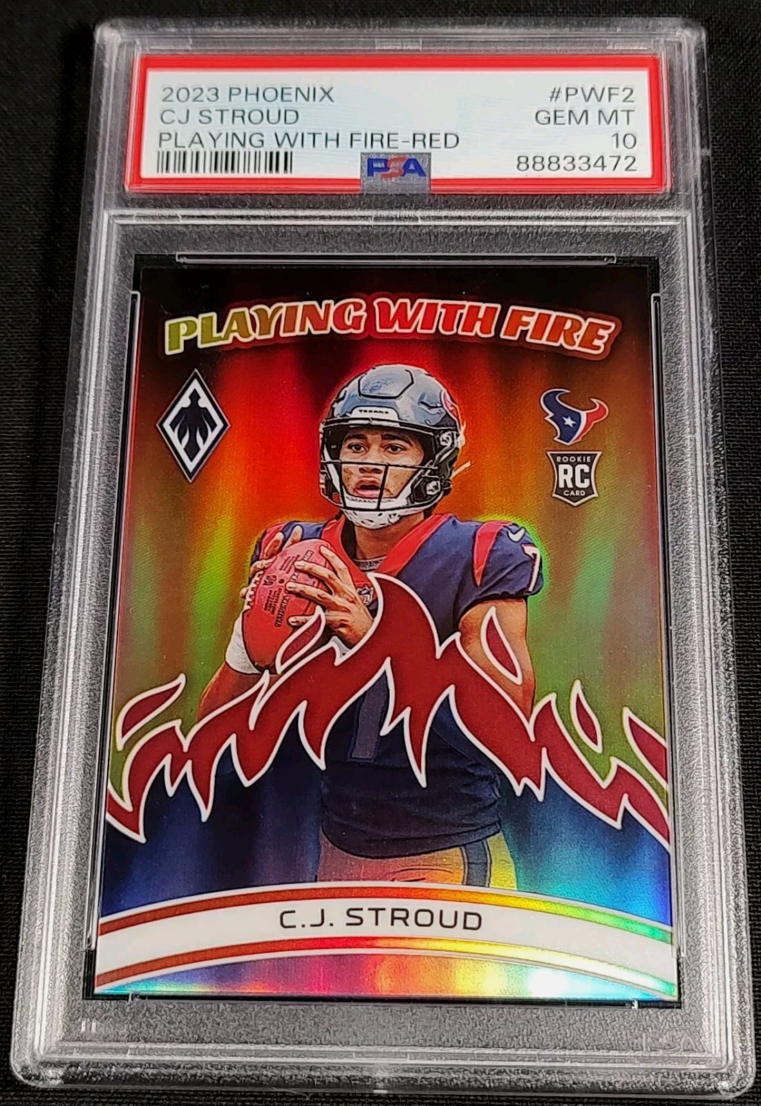 PSA 10 RC /199 CJ STROUD "Playing With Fire" RED COLOR MATCH ROOKIE 2023 Phoenix
