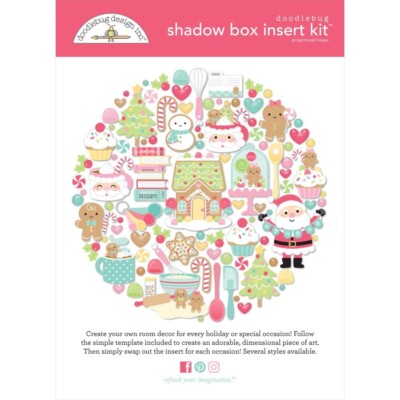Doodlebug ~ SHADOW BOX INSERT KIT ~ Gingerbread Kisses