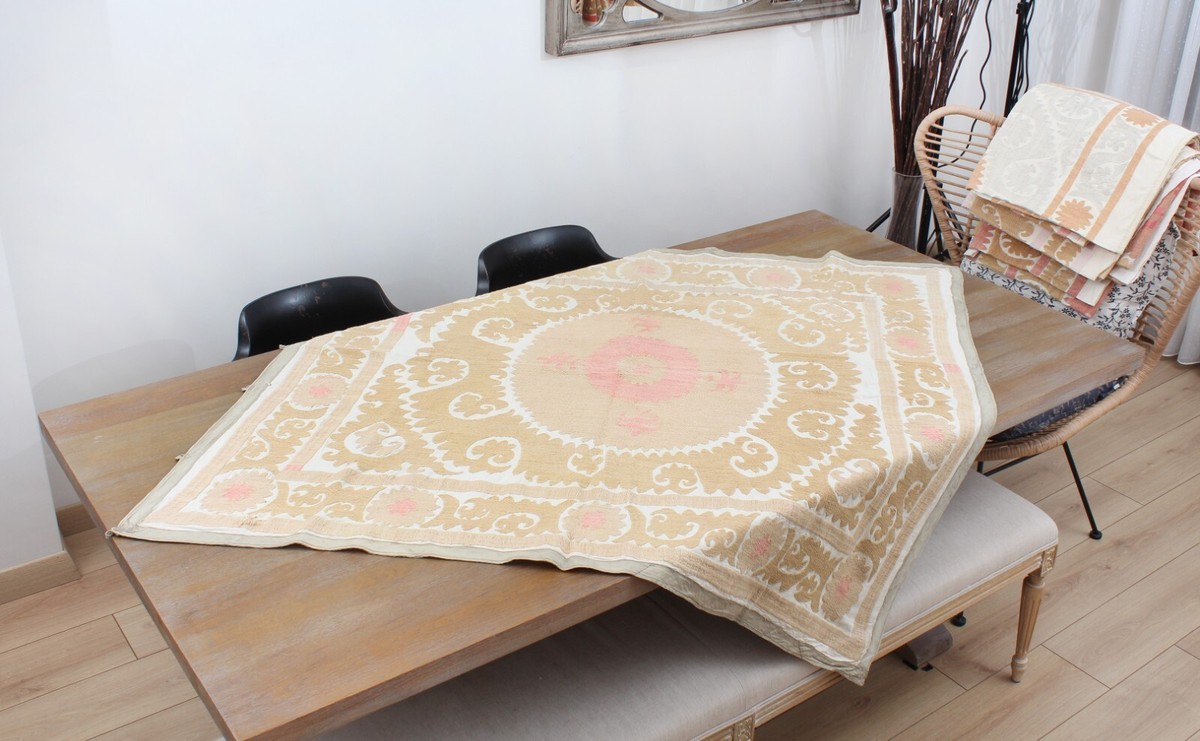 Suzani Fabric Suzani Throw Home Gift 4.36' x 4.69' Vintage Fast 