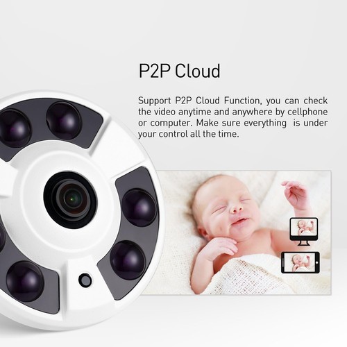 Telecamera 3MP Fisheye Panoramica 170° 1.7 mm IR LED 15m 48V POE Onvif Revotech - Foto 4 di 9
