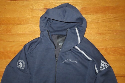 Adidas B.A.A. BOSTON MARATHON "2019 MARATHON" Zippered (LG) Hooded Sweatshirt
