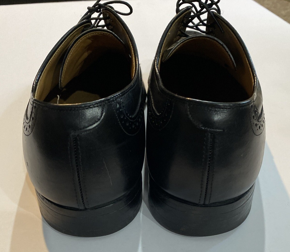 Johnston& Murphy Size 11D Genuine Black Leather Wingtip Derby Optima® Cushioning Johnston & Murphy Conard Embossed Wingtip - FREE Shipping  main image 4