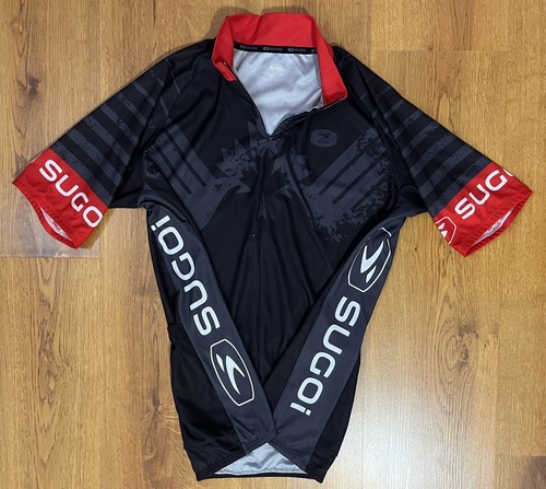 Sugoi Cycling Jersey 1/4 Zip Flight Jersey Short Sleeve Shirt Black M - Picture 6 of 19