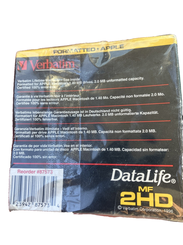 Verbatim DataLife MF2HD 3.5" Microdisk 1.44MB 10 Pack Factory Sealed Vtg - Afbeelding 3 van 5