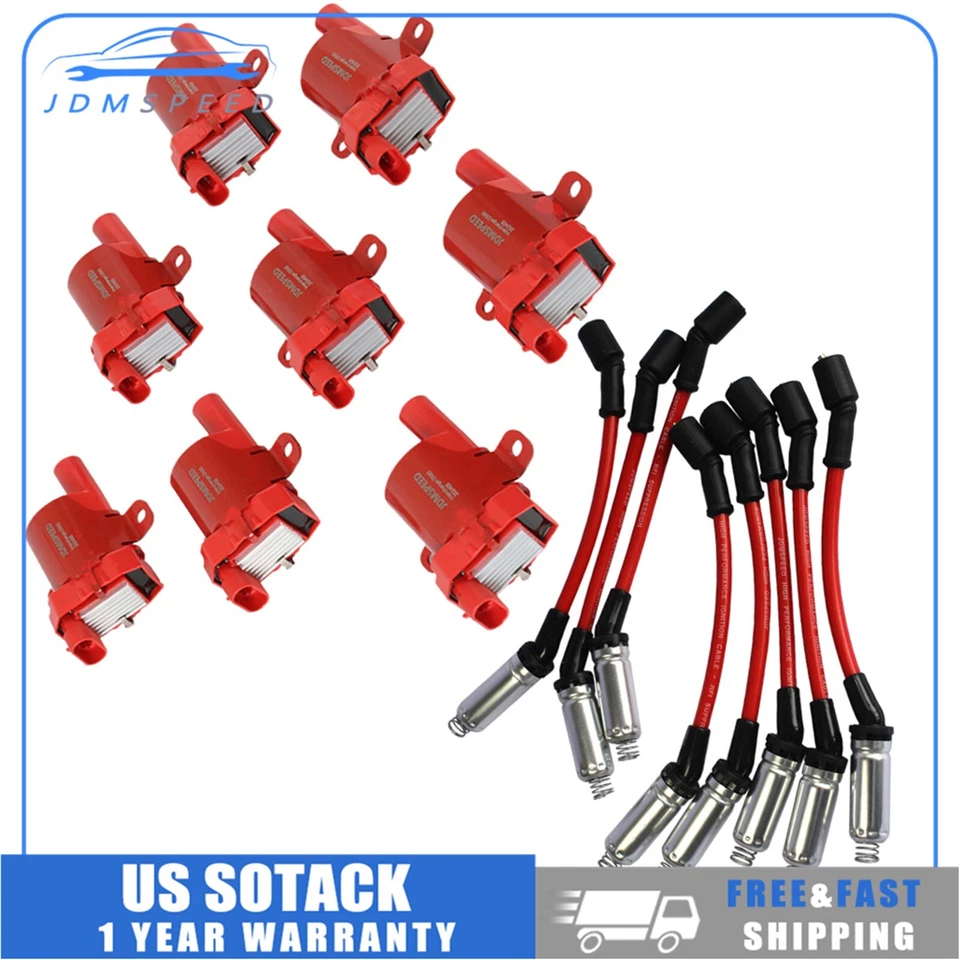 Nuevo paquete de bobinas de encendido y enchufes UF262 para Chevy Silverado GMC LS1 LS3 4,8 5,3 L Foto 2 de 4