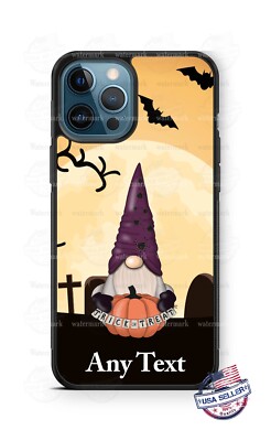 Halloween Gnome Trick or Treat Personalized Phone Case fits iPhone Samsung gift
