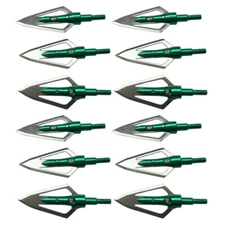 12Pcs Pierce Broadheads 100 Gr 0.9" Cut 402 Stainless Steel Crossbow Arrow Tips