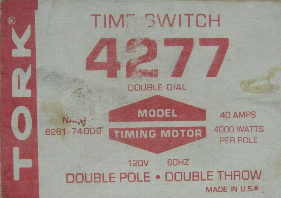 NUEVO INTERRUPTOR DE TIEMPO TORK 4277 SERIE HOURMASTER Foto 4 de 4