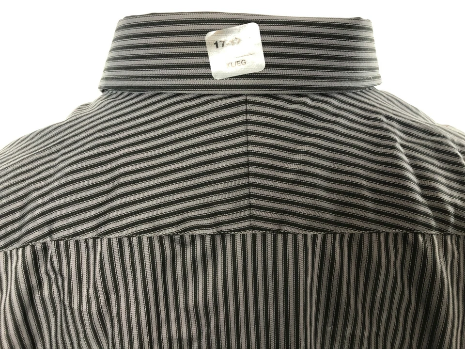 STRUCTURE Dress Shirt Long Sleeve Wrinkle Free Stripe Gray Men XL 17-17.5/ 32-33 - Image 4 of 4