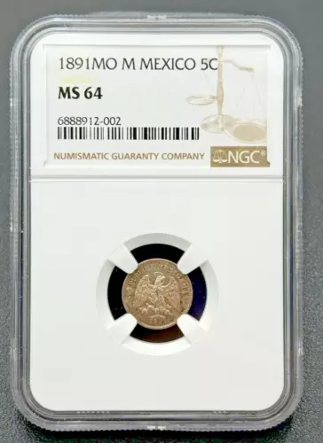 1891MO M Mexico 5C MS 64 NGC