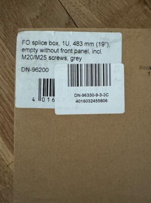 FO Spleißbox Splice box 1U 483 mm 19  incl. M20/M25 screws grey DN-96330-9-3-3C