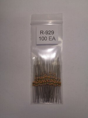 CARBON FILM RESISTORS 75 OHM 5% R929 BY RCD SET OF 100 EACH NEW