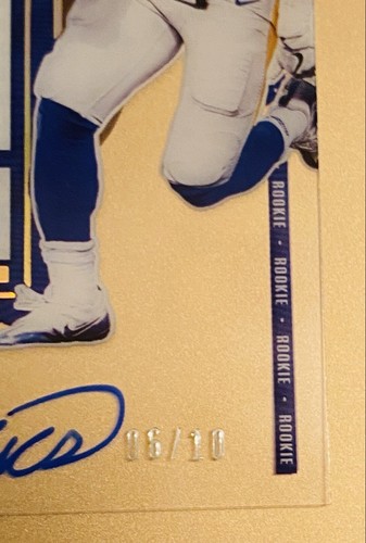 Cam Akers Contenders Auto Gold Acetate Variation SSP 6/10 On Card ๐ฅ - Picture 5 of 10