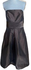 Ann Taylor Satin Strapless Dress Brown Size 8 L296