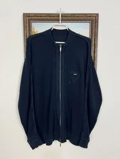 Carlo Colucci Sweater Jumper Pullower Rare Full Zip Lampo Mens Blue Size XL