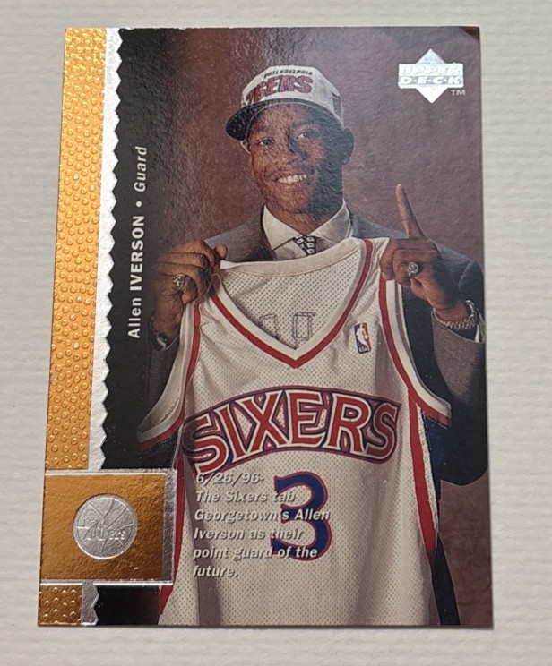 1996-97 Upper Deck - Allen Iverson #91 (RC)- 76ERS HOF🔥🔥