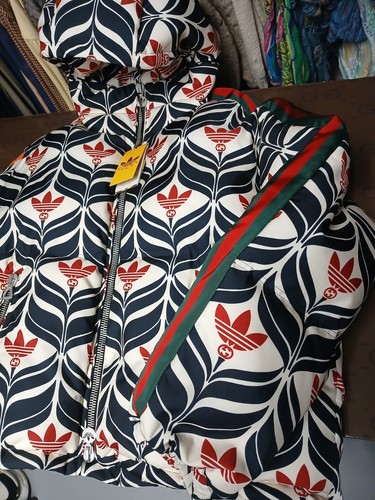 GUCCI MENS DOWN JACKET X ADIDAS G LOGO TREFOIL w WEB STRIPE $4,900 sz 54 XXL - Picture 2 of 16