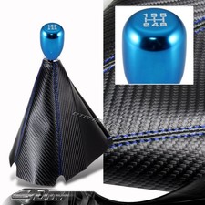Jdm Carbon Style Blue Stitch Manual Shift Boot T-r Blue 5-speed Shifter Knob Jdm Carbon Style Blue Stitch Manual Shift Boot T-r Blue 5-speed Shifter Knob