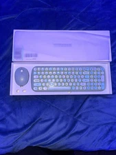 Mofii Sweet Wireless Computer Keyboard and Mouse Combo, Full Size Keyboard Green