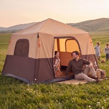 Uimoso Inflatable Camping Tent w/ Rechargeable Air Pump Blow Up Cabin 6 Person