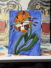 ACEO art card original 2.5x3.5 by HarleyR tiger lily alice in wonderland disney
