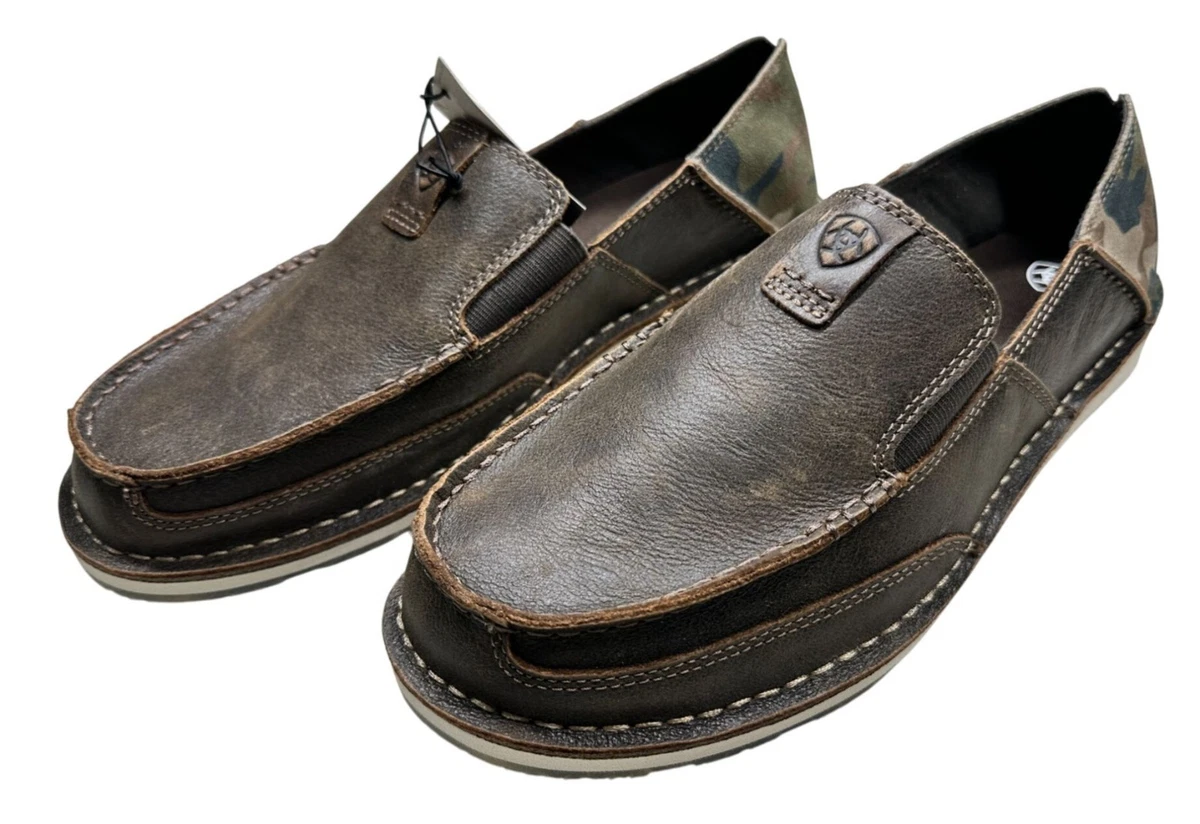 Camouflage Loafer Casual Shoes for Men with Upper Leather 