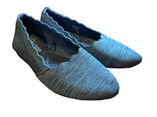 Women Sz 6.5 Med Skechers Memory Foam Cleo Newford Flats 'Blue' 44870