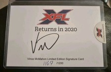 WWF Vince Mcmahon Signed XFL 2019 Limited Edition Signature Card WWE Autographed