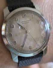 MENS 1940s HAMILTON MECHANICAL AUTOMATIC MILITARY GRADE WRISTWATCH 
