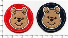 20 Pcs Embroidered Iron on patches 2 color Lovely Smiling Bear Face 75mm AP042cA